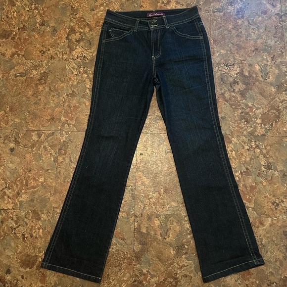 Gloria Vanderbilt Women’s Dark Wash High Rise Jeans Size 10 Double Button - Picture 4 of 11